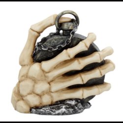 About Time Skeleton Hand and Pocket Watch Mantel Clock 14cm