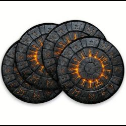  Ancient Viking Runes Round Placemats set of 4  