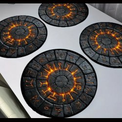  Ancient Viking Runes Round Placemats set of 4  