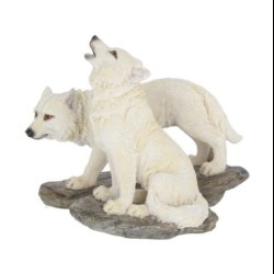 Before the Chase White Wolf Figure Set of 2 9.8cm
