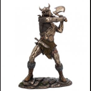 Berserker 28.5cm bronze Viking warrior figurine with axe