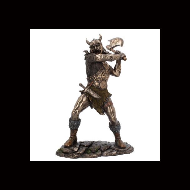 Berserker 28.5cm bronze Viking warrior figurine with axe