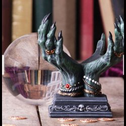 Beyond the Grave Crystal Ball Holder with Ball 15cm