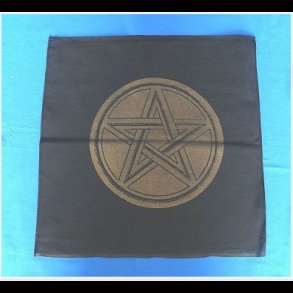 Black Altar Cloth with golden Pentagram
