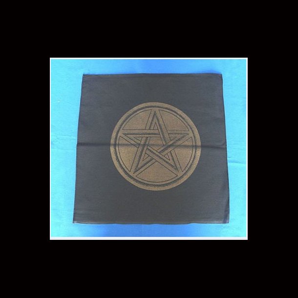 Black Altar Cloth with golden Pentagram