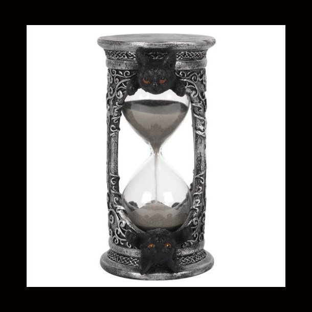 Black Cat Hourglass Timer 17 cm
