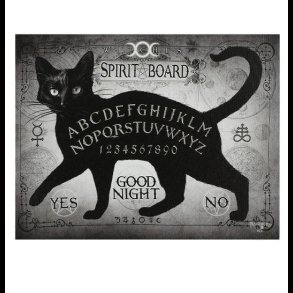 Black Cat Spirit Board Canvas