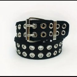 Black Double eyelet Leather Belt