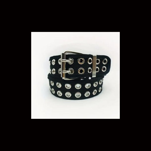 Black Double eyelet Leather Belt