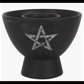 Black Pentagram Terracotta Smudge Bowl