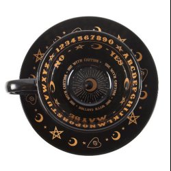 Black Talking Board Teacup and Saucer