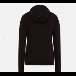 Bleeding Heart - Large Hood Ripped Hoody Purple-Black 