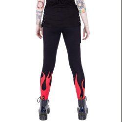 Blood Flame Leggings Black Red