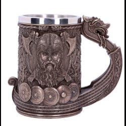 Bronze Drakkar Viking Tankard 15cm