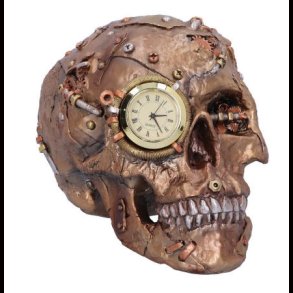 Bronze Scrapped Skull Steampunk Scrap Skeleton Figurine