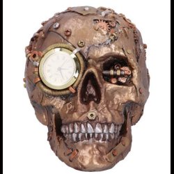 Bronze Scrapped Skull Steampunk Scrap Skeleton Figurine