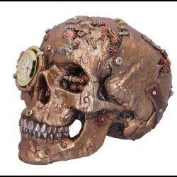 Bronze Scrapped Skull Steampunk Scrap Skeleton Figurine