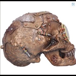 Bronze Scrapped Skull Steampunk Scrap Skeleton Figurine