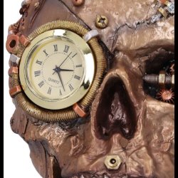 Bronze Scrapped Skull Steampunk Scrap Skeleton Figurine