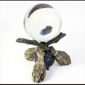 Broomstick Crystal Ball Holder and ball