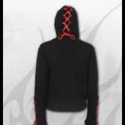 Burnt Rose Red Ribbon-Spiral Direct-Hoodie Girlie 