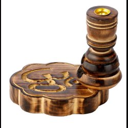 Carved Om Mango Wood Backflow Incense Burner