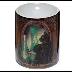 Ceramic Absinthe Cat Oil Burner by  Lisa Parker