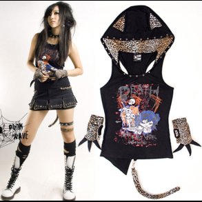 Cheetah Girl T Shirt & Gloves