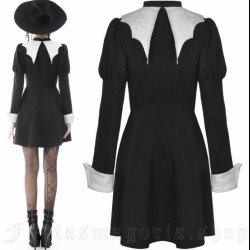 Clandestina - Womens Romantic Gothic, witchy black dress by Devil Fashion