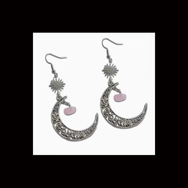 Crescent Sun And Moon Earrings 