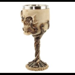 Decorative Bronze Octopus Skull Goblet 
