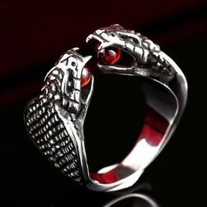  Double Cobra Head Ring