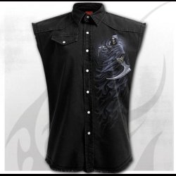 Double Death - Sleeveless Stone Washed Worker Vest