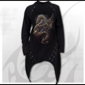 Dragon Cogs - Laceup Sherwood Hoody with Teardrop Hem