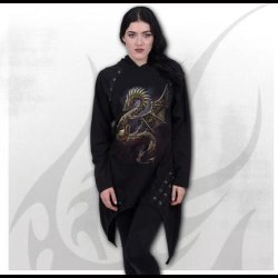 Dragon Cogs - Laceup Sherwood Hoody with Teardrop Hem