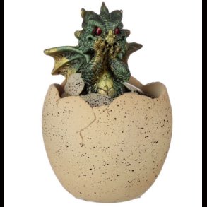 Elements Green Dragon Hatching Egg Trinket Box