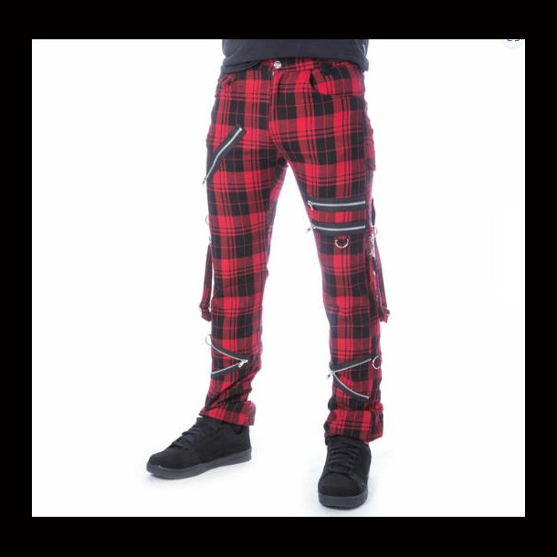 Etienne  Red Tartan Trousers by CHEMICAL BLACK