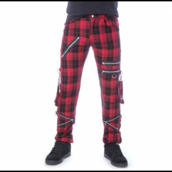 Etienne  Red Tartan Trousers by CHEMICAL BLACK