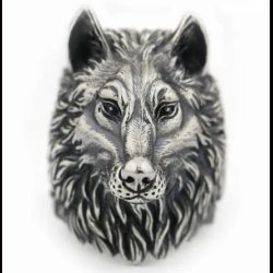 Fenrir Viking Wolf Head Ring