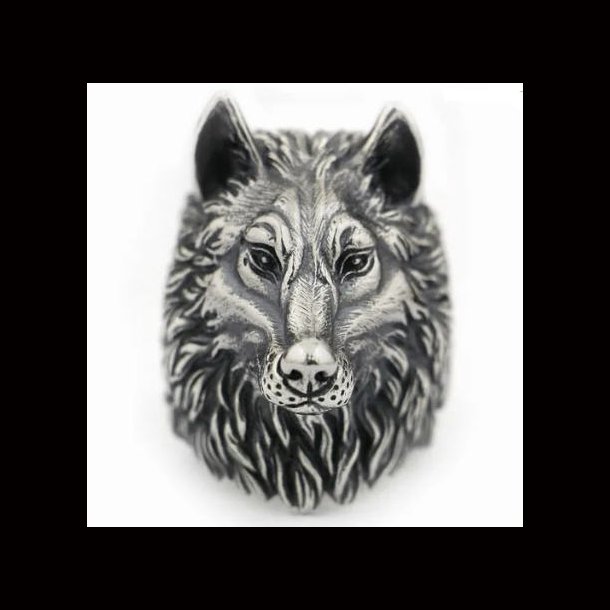 Fenrir Viking Wolf Head Ring