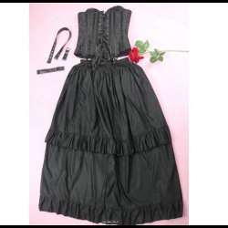 Floral Jacquard Corset with Skirt