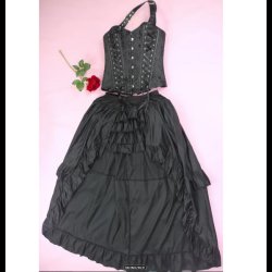 Floral Jacquard Corset with Skirt