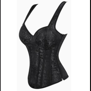 Floral Jacquard Lace-Up Corset Top