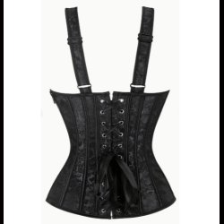 Floral Jacquard Lace-Up Corset Top