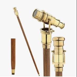 Folding Telescope Wooden Walking Stick