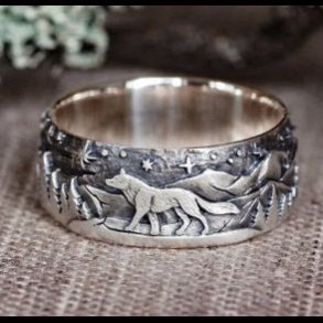 Forest Wolf Viking Ring
