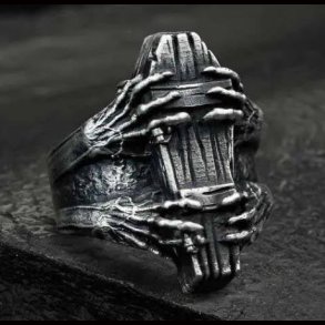 Ghost Claw Coffin Ring