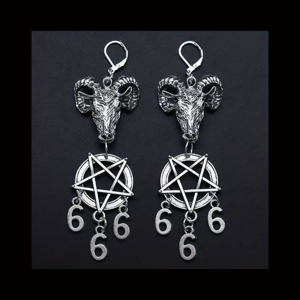 Goat Head Pentagram Earrings