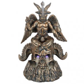 Gold Baphomet LED Backflow Incense Burner