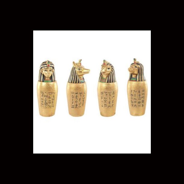 Gold Egyptian Canopic Jars set of 4